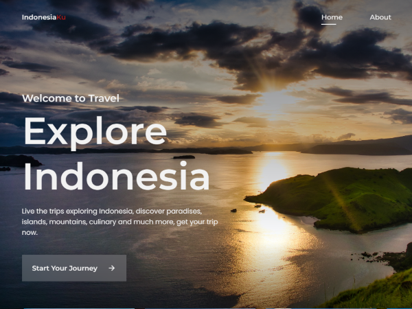 Web landing page Explore Indonesia